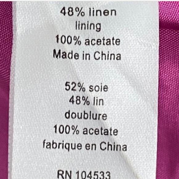 Nanette Lepore Embellished Pink Orange Linen & Silk  Dress Pockets Spring Summer - Picture 11 of 12